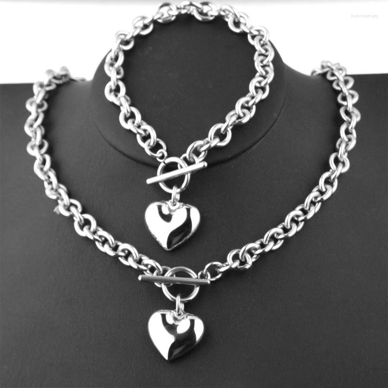 

Necklace Earrings Set Stainless Steel Hollow Bracelet Fashion Women Charm Jewelry M0XF, Picture shown
