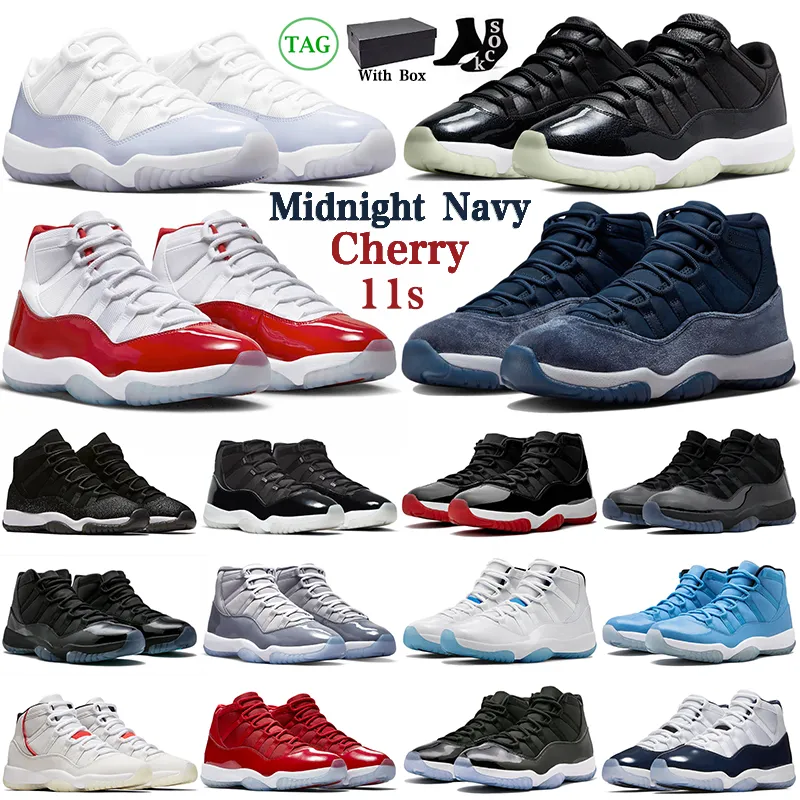 

JUMPMAN 11 Basketball Shoes 11s Midnight Navy Cherry Cool Grey Olive Lux Women Mens Trainers Bred Miamis Dolphins Low Pure Violet Concord Space Shoe size 5-14.5, 12
