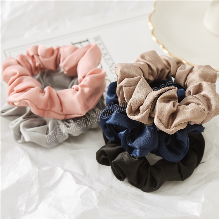 

Small Satin Scrunchies Elastic Hair Ties Women Girls Big Silk Hairbands Ponytail Holder Rubber Hair Accessories