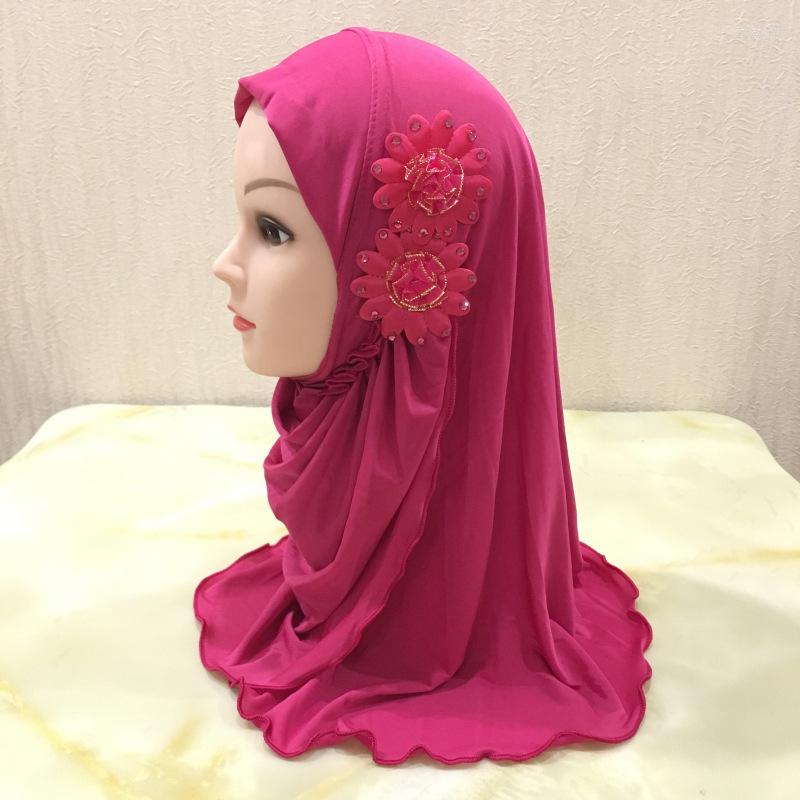 

Ethnic Clothing Muslim Kids Girls Hijab Islamic Arab School Headwear Underscarf Middle East Diamonds Flower Ramadan Ready To Wear