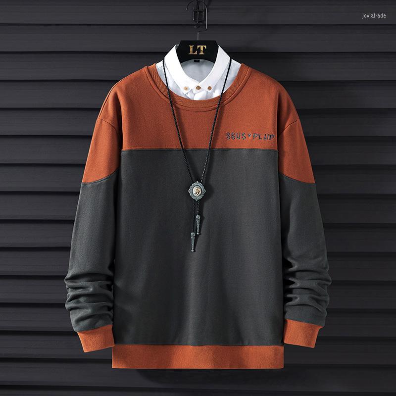 

Men's T Shirts Spring Youth Fashion Brand Loose Round Neck Bottoming Shirt And Autumn Long Sleeve T-shirt Streetwear Harajuku, Brown