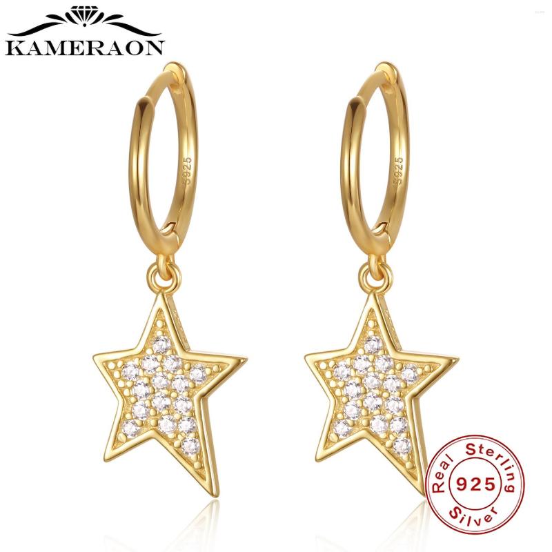 

Hoop Earrings S925 Sterling SIlver Mini Star Gold For Women Cute Butterfly Horse Animal Circle