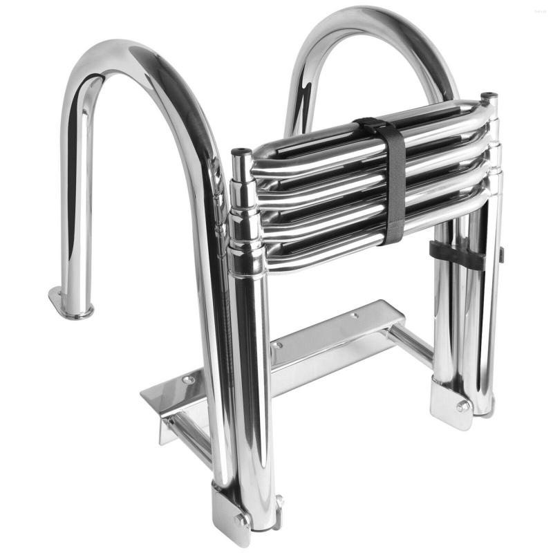 

All Terrain Wheels Boat Accessories Stainless Steel Telescoping 4 Step Ladder Pool Swim Upper Platform Dock Swimming
