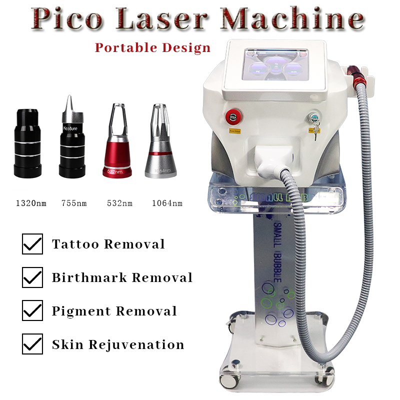 

Dual Wavelength Pico Laser Beauty Machine Acne Removal Pigment Treatment 1320nm Black Doll Face Treatment