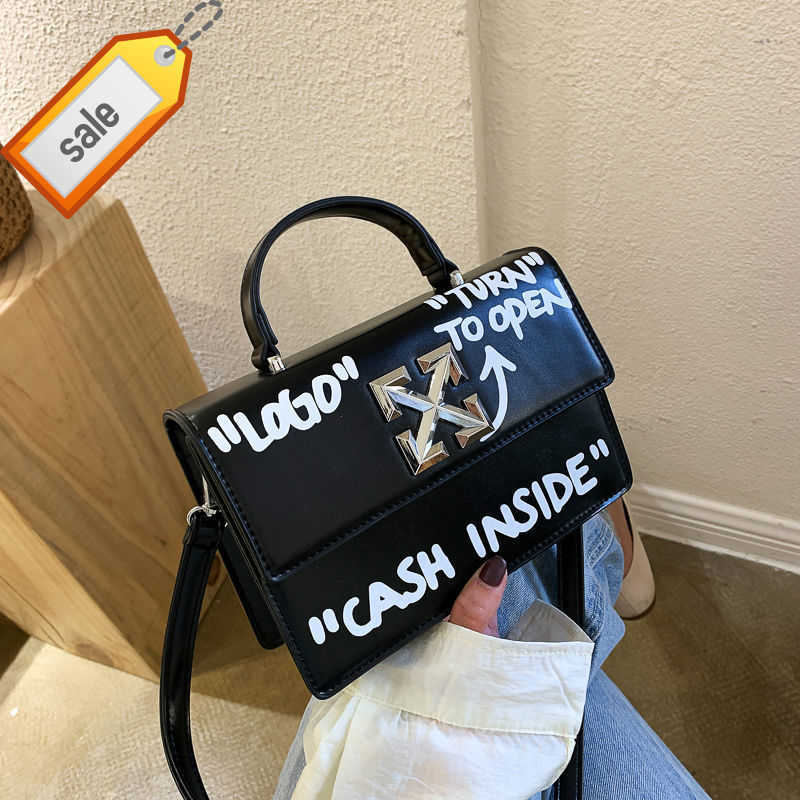 

Women's Designer Bags Single Shoulder Small Female 2021 New Korean Fashion Versatile Texture Letter Messenger Girl Square Factory Direct Sales, Black