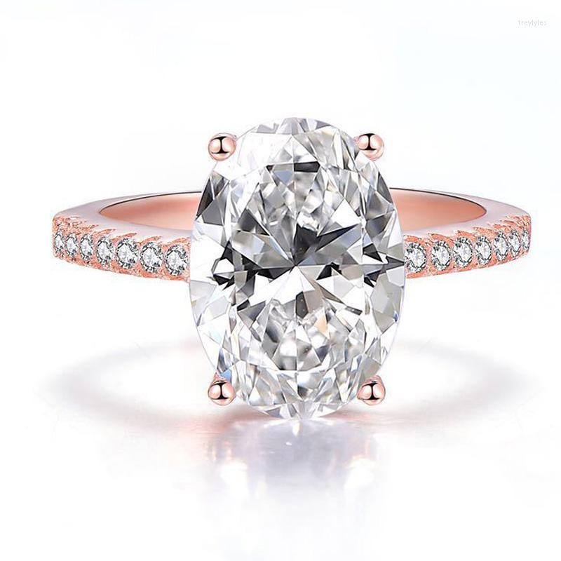 

Cluster Rings 925 Sterling Silver Created 9 13mm Oval Anniversary For Women High-end Party Jewelry Fine Gift