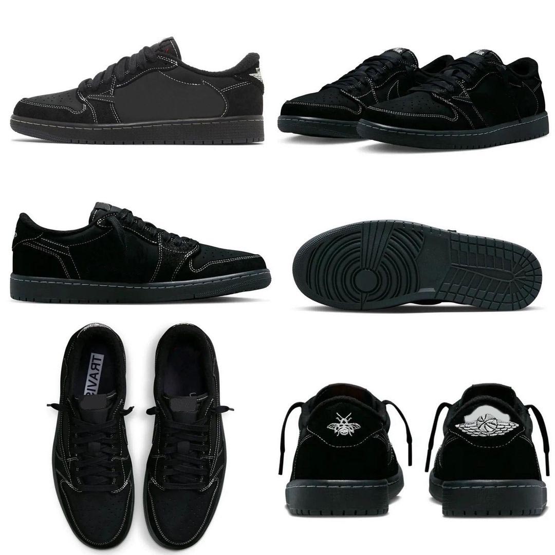 

New Authentic 1 Low OG SP Shoes Travis Black Scotts Phantom Fragment Reverse Mocha Cactus Men Women Sports Sneakers With Original box Size US4-13