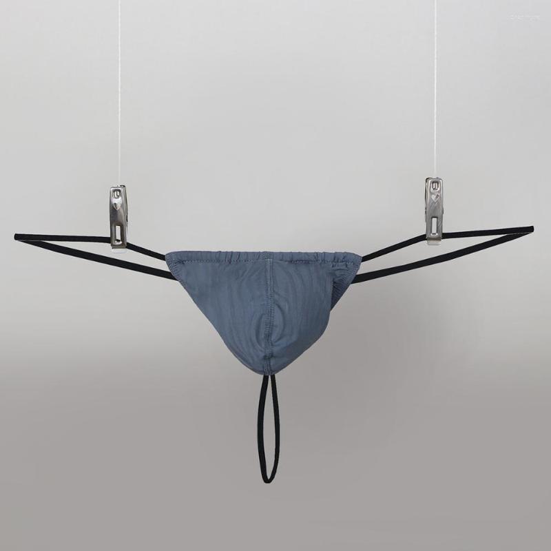 

Underpants Sexy Men' Underwear Corrugated Personality Low Waist Leaky Hip Slim Pants T Back Thongs G-String Briefs Bikini Panties Men, Black