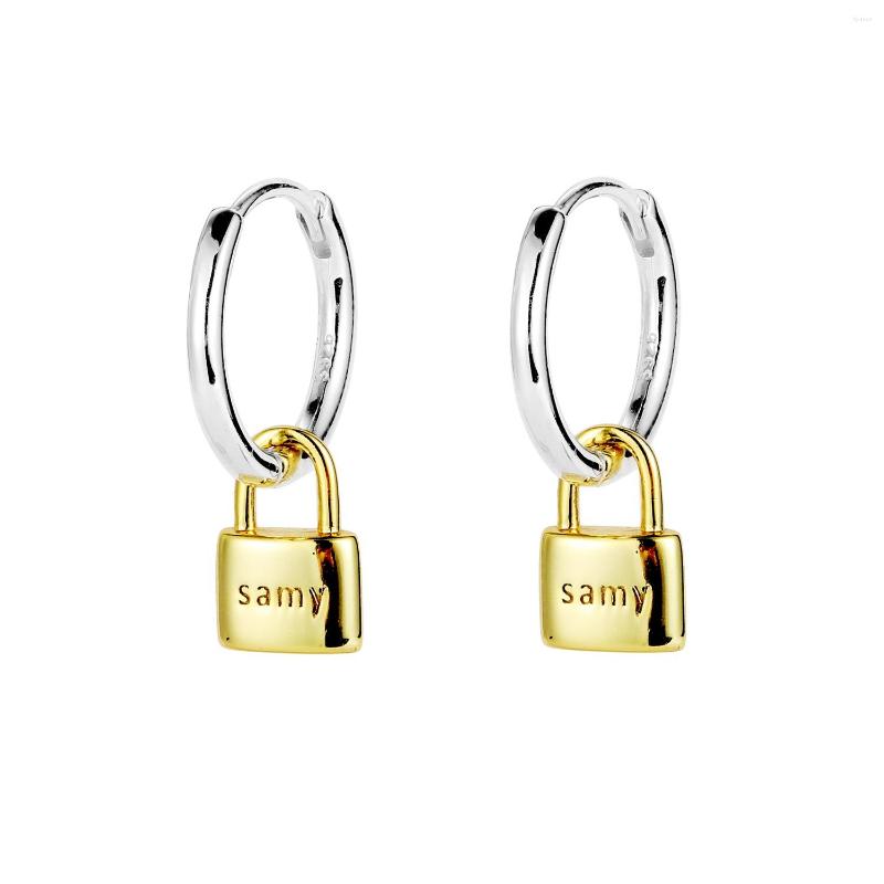 

Dangle Earrings Lock Eardrop For Women S925 Silver 18k Gold Female Earring Gift Wedding Ceremony Birthay Jewelry