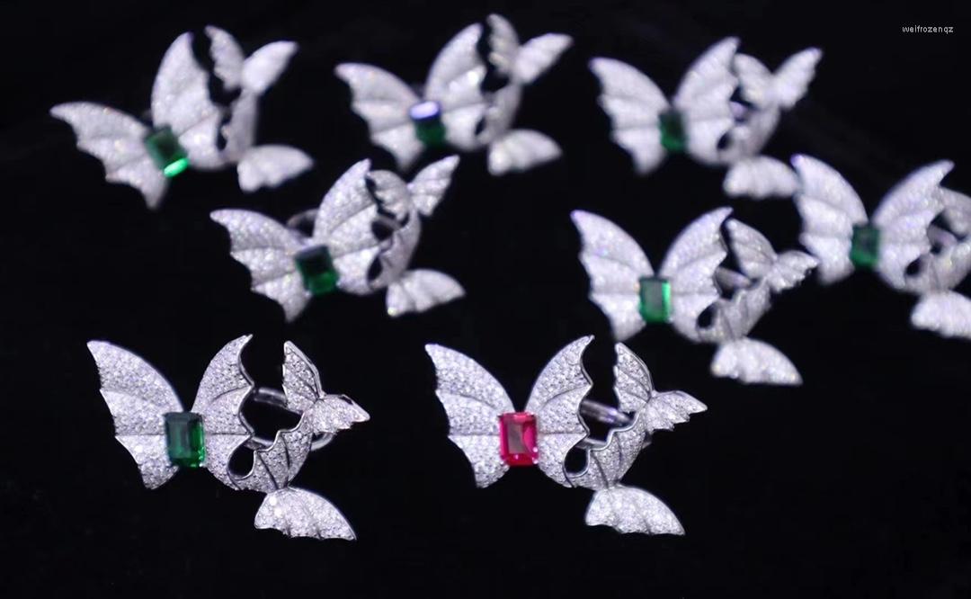 

Cluster Rings Product Brand Two-Color Three Butterfly Open Ring 30 43mm Specification Halloween Christmas Women's Gift