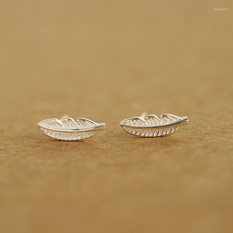 

Stud Earrings 925 Sterling SvCute Little Feather Creative Contracted For Women