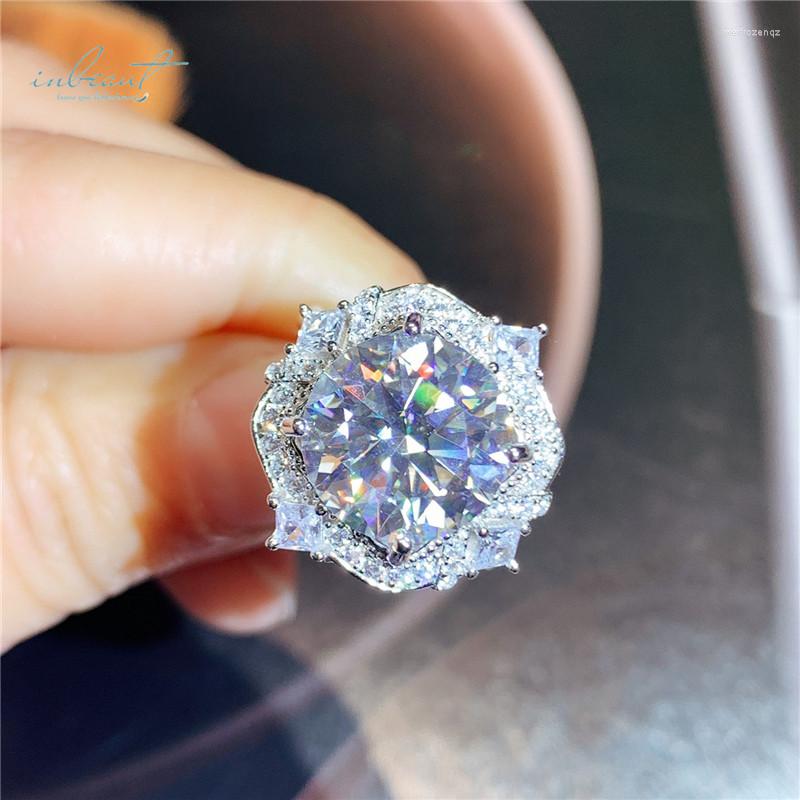 

Cluster Rings Inbeaut 925 Silver 5 Ct Excellent Cut Sparkling D Color Pass Diamond Test Moissanite Cushion Arrow Wedding Ring Fine Jewelry