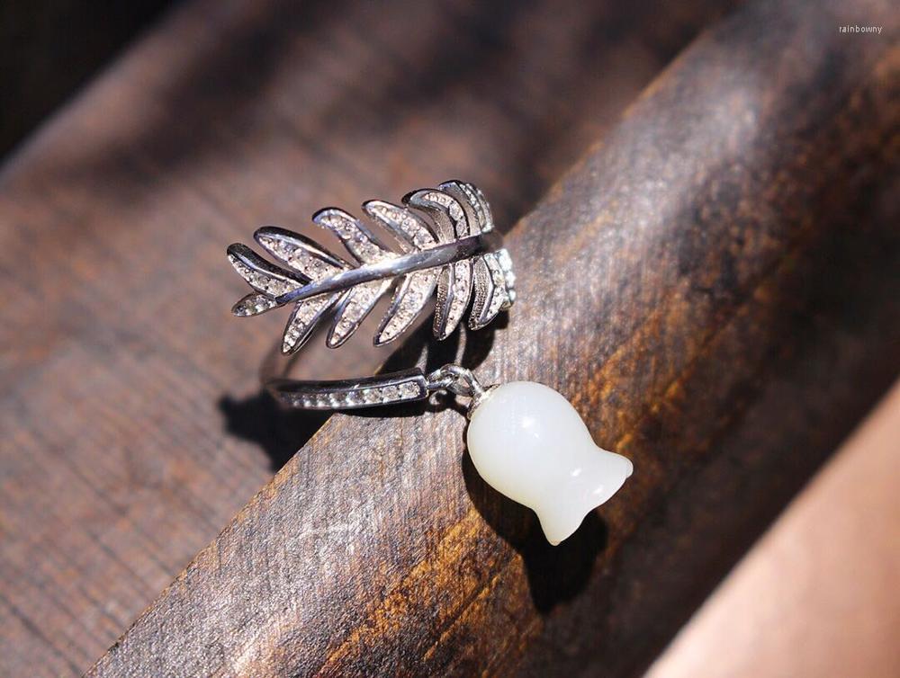 

Cluster Rings Natural And Jade Garnet Flower Ring Good Quality Beautiful Color