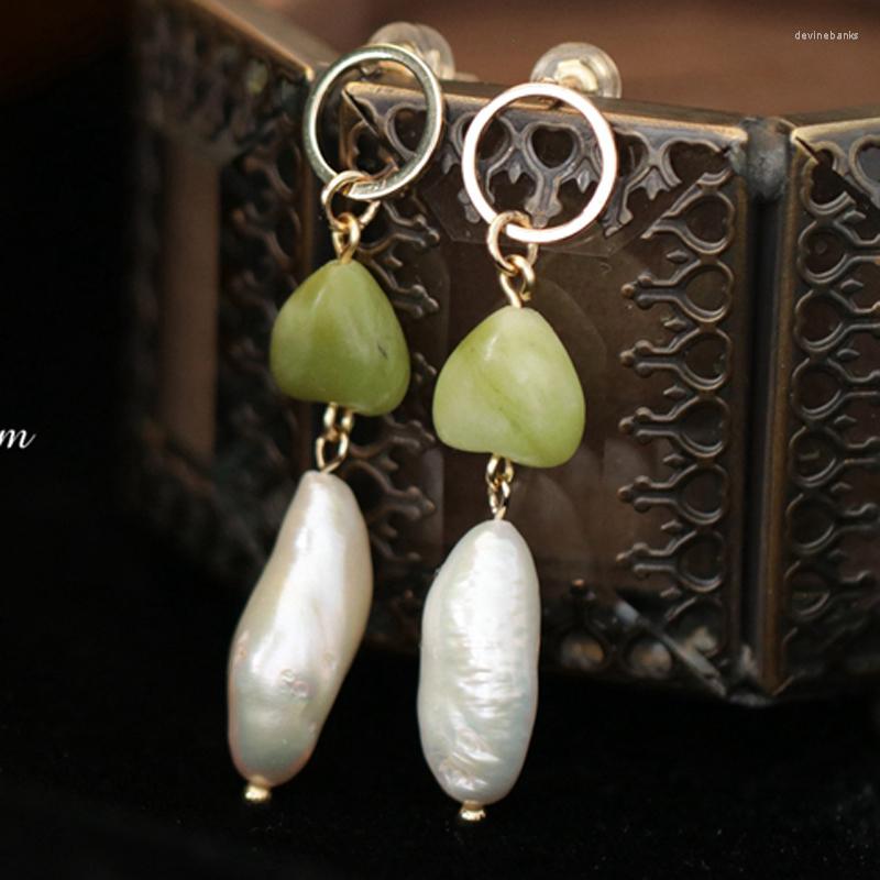 

Dangle Earrings 2022 925 Sliver Nature Stone Beads For Women Girls Freshwater Pearl Jewelry Female Accessories