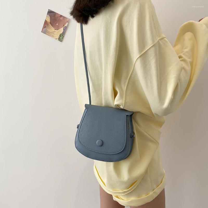 

Evening Bags PU Leather Crossbody For Women Versatile Shopping Shoulder Bag Black White Blue Green Orange Solid Color Female