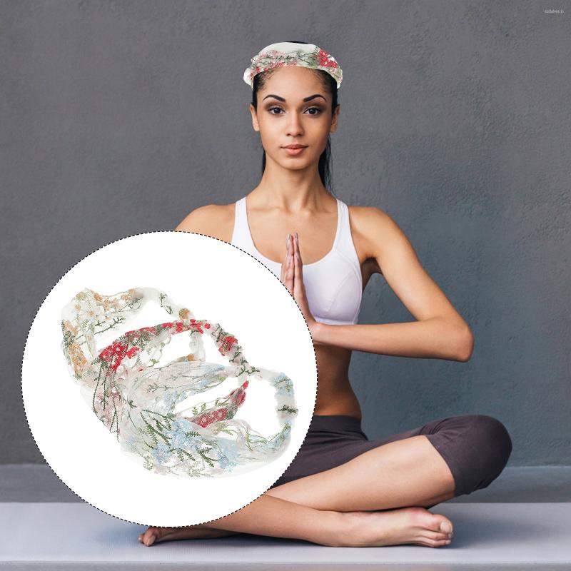 

Bandanas 3pcs Retro Lace Headband Flower Embroidered Stretch For