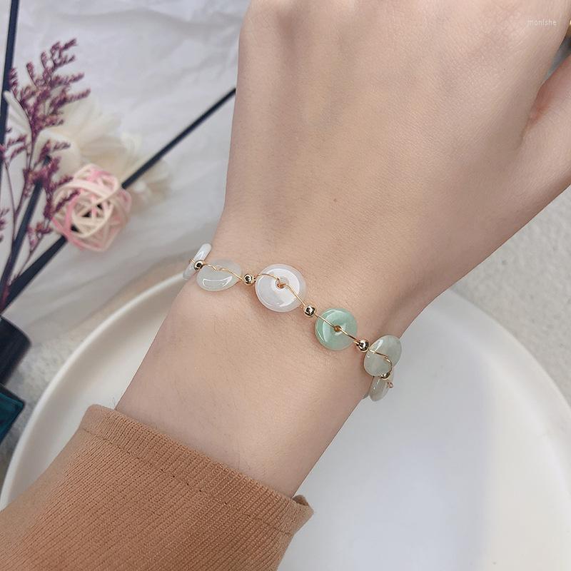 

Bangle Safe Buckle Handmade Women Fashion Natural Stone Bracelet Girl Jewelry