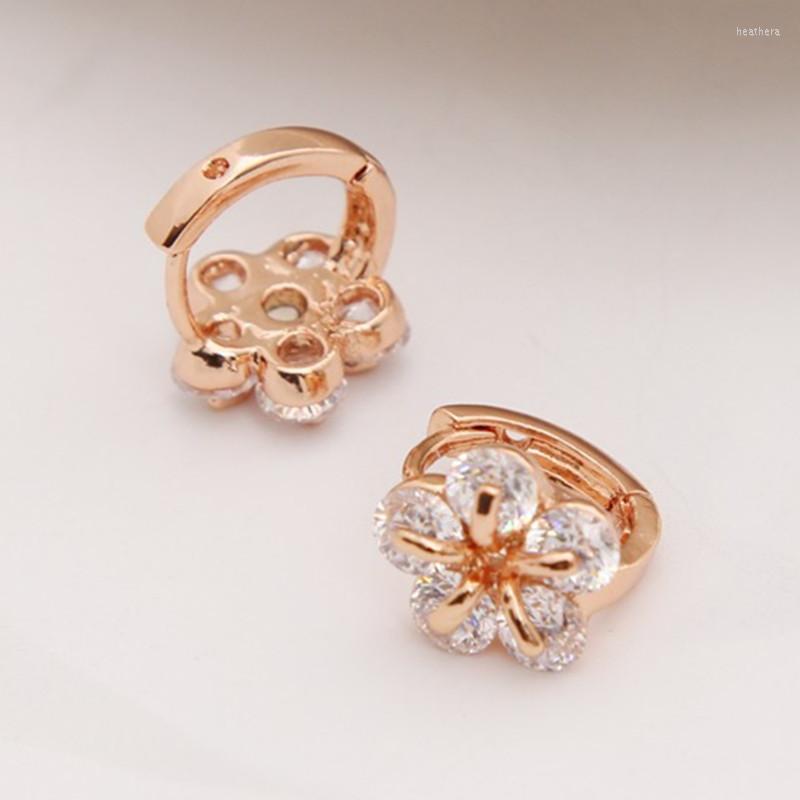 

Hoop Earrings ZOSHI Flower Crystal For Women Party Jewelry Wholesale Gold Plated Earring Brincos Femme