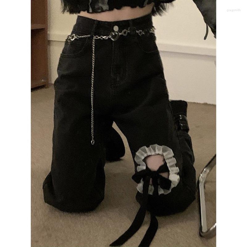

Women' Pants Jeans Women High Waist Y2k Streetwear Summer 2022 Korean Fashion Trousers 90s Aesthetic Harajuku Wide Leg Denim Bottoms, Black