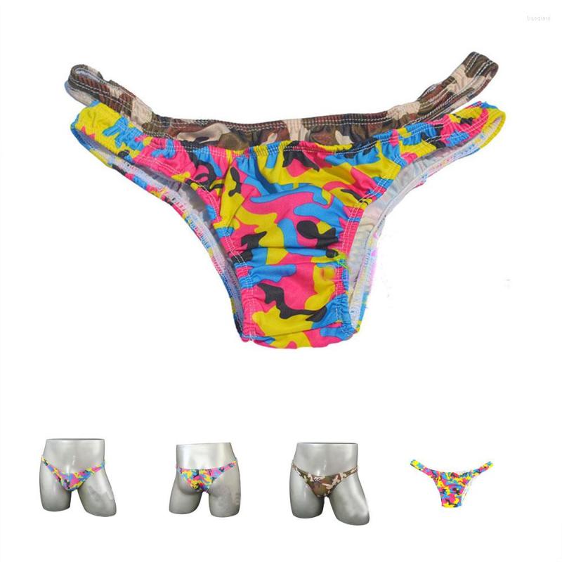 

Underpants Brand Men's Low Waist Sexy Male Panties Camouflage Briefs Underwear Bikini ZJH850s, Green