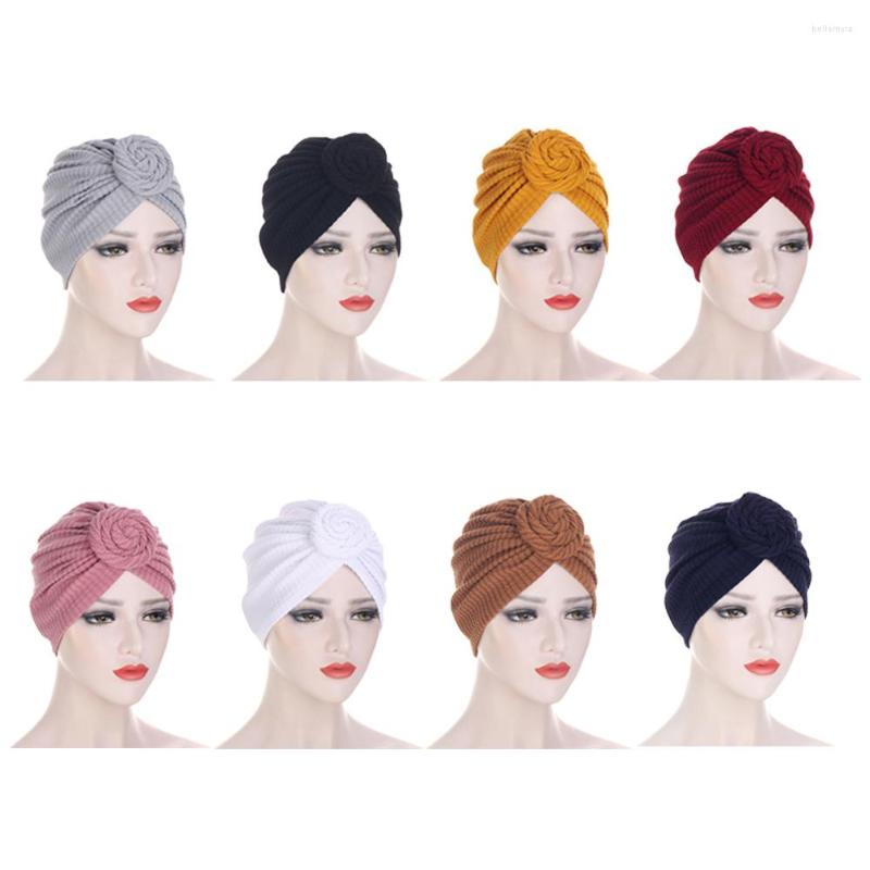 

Ethnic Clothing Women Fashion Muslim Sleep Hat African Stretch Stripes Bandana Head Wrap Long Scarf Hair Accessories Creative Flower