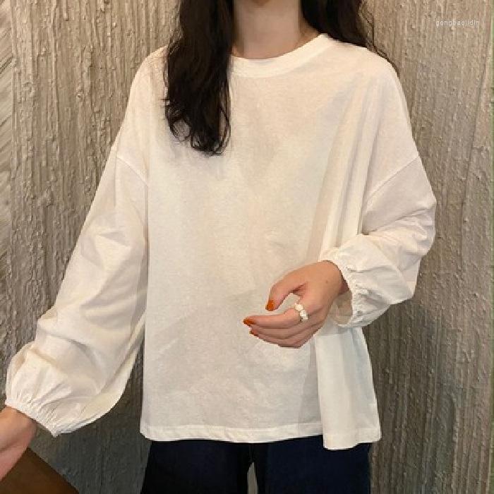 

Women's T Shirts Fall Winter Long Sleeve Casual Solid Round Neck Top 2022 Gray, Blue