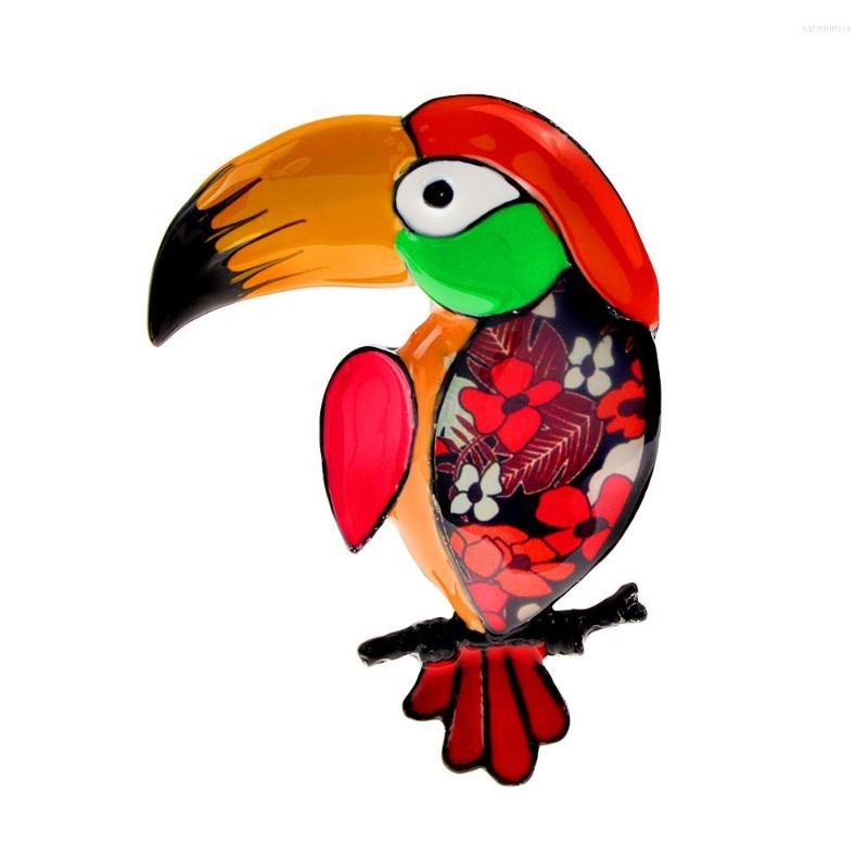 

Brooches CINDY XIANG Enamel Big Mouth Parrot For Women Fashion Animal Pin 4 Colors Available Alloy Material