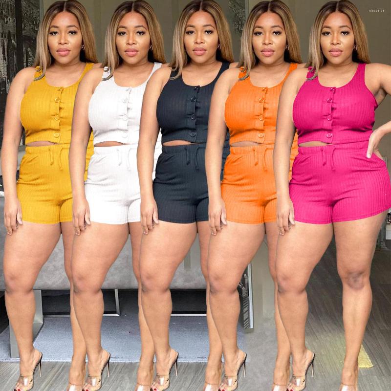 

Women' Tracksuits HM6503 Women' Casual Two Piece Summer Sexy Streetwear Fashion Stitching Small Tank Top Jogging Shorts Sports Suit, White