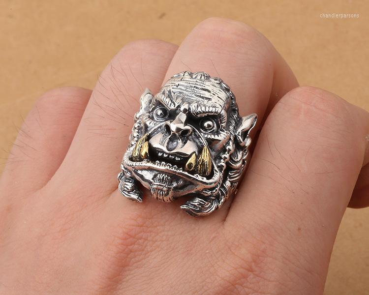 

Cluster Rings 925 STERLING SILVER Men Men's Punk Biker Ring Jewelry A1601
