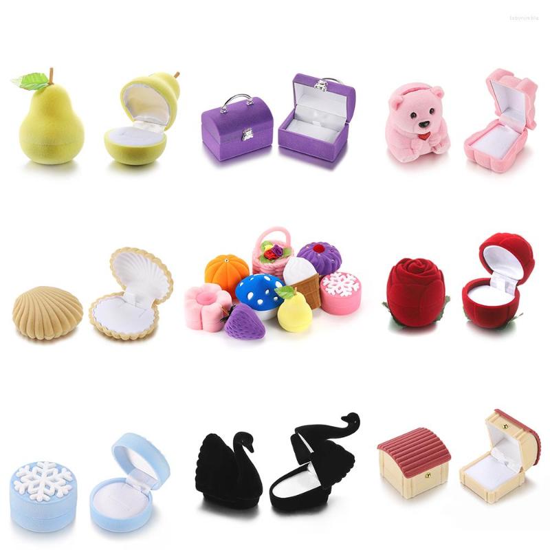 

Jewelry Pouches 35 Style Cute Velvet Package Gift Box Container For Earring Necklace Case Wedding Engagement Ring Storage Display Holder