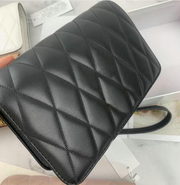 

Women designer Shoulder Bag Three layers chain Totes Handbags classic diagonal Crossbody bags stripes quilted chains double flap medium cross body, White