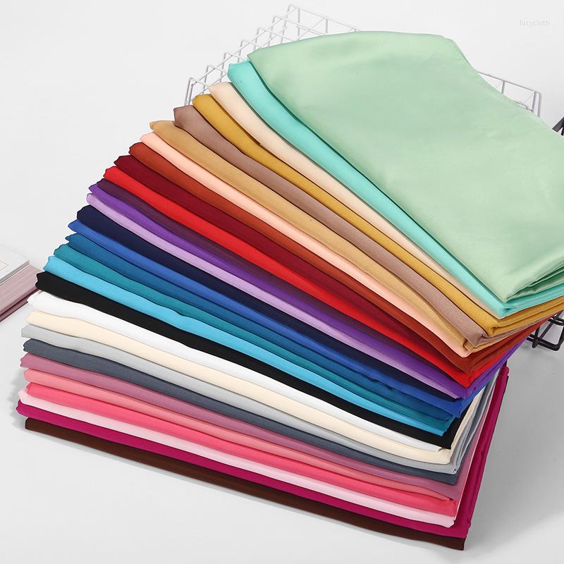 

Ethnic Clothing Fashionable Women Satin Scarf Shawl For Summer Plain Headband Scarves Islam Muslim Hijabs Turban Long Headscarf Stole 180