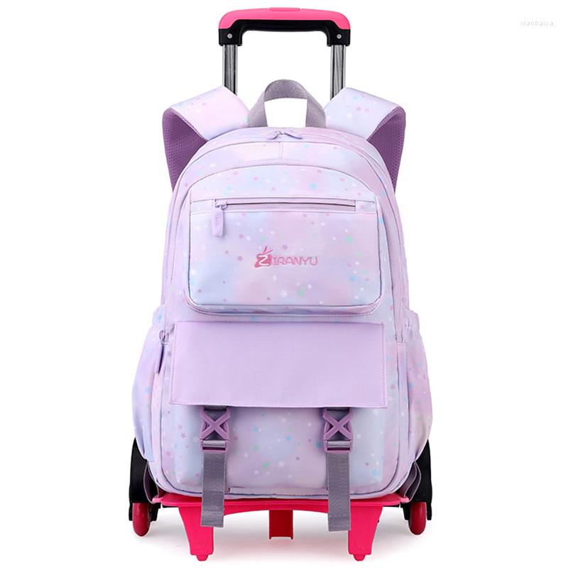 

School Bags Trolley For Girls Sac A Dos Enfant Garcon Rolling Cartable Scolaire Fille Kids' Luggage Mochilas Para Mujer Zaino, 2 wheels