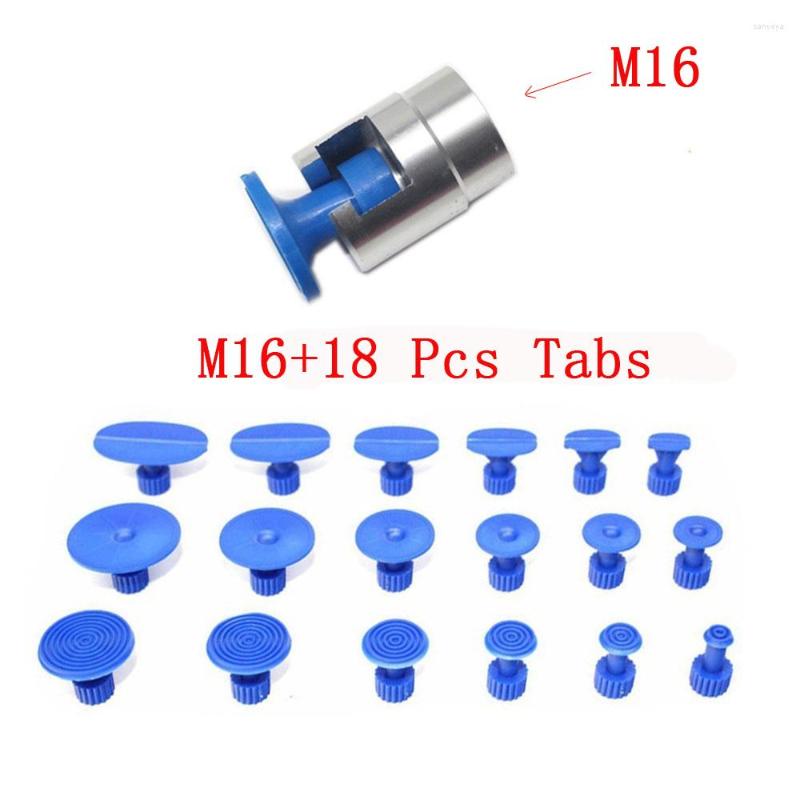 

Professional Hand Tool Sets Car Iron Alloy Dent Repair Puller Head Adapter Screw Tips For Slide Hammer And Pulling Tab M16 18pcs Glue Tabs