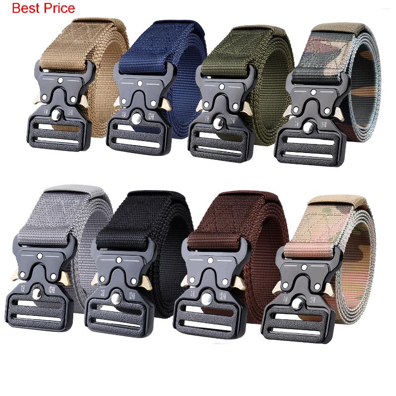 

Waist Support 10Pcs Tactical Belt Military Fan Male And Female Leisure Insert Buckle Quick Release Alloy, Brown