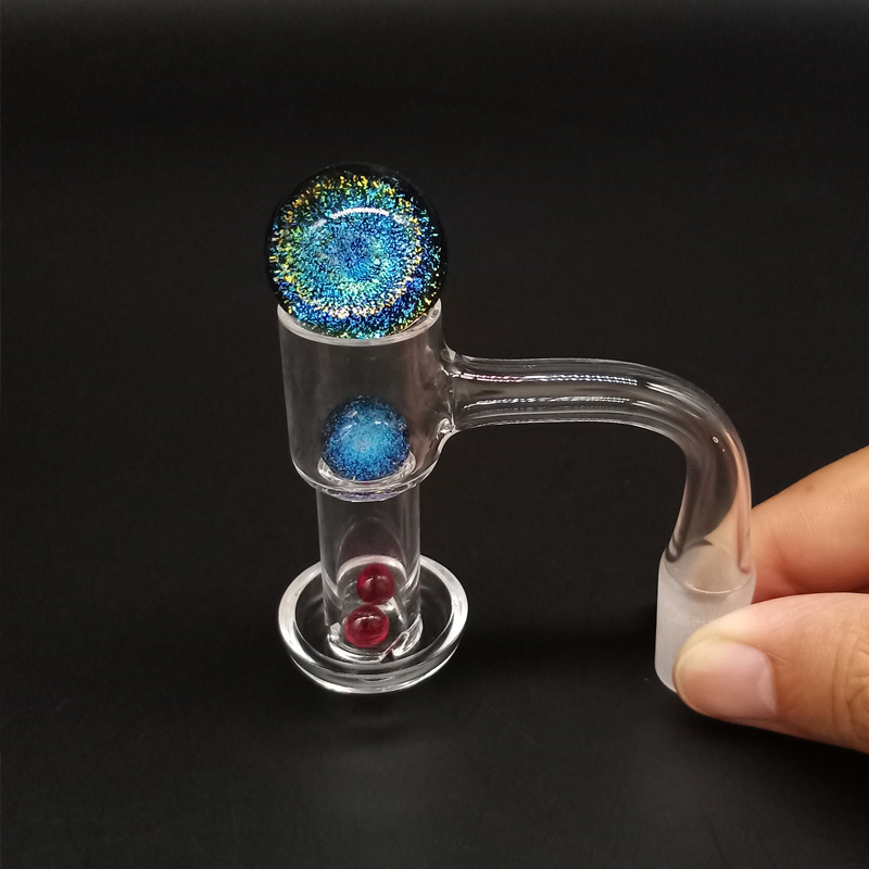 

US Grade full Weld Beveled Edge Quartz Smoking Banger with Perals and Caps