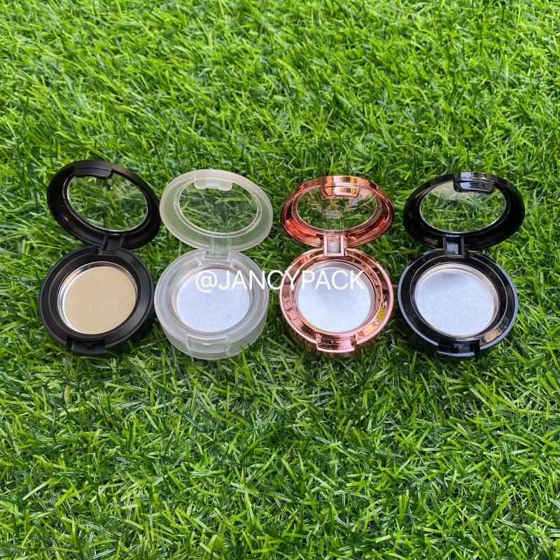 

Storage Bottles Round Shape Empty Eyeshadow Flip Case Pressed Powder Pigment Clear Lid Cosmetic Blusher Compact Packaging Container