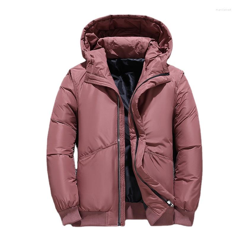 

Men's Down 2022 Men Winter Coat Windbreaker Hooded Warm Jacket Undefined Outwear Lightweight Portable Casual Fashion Clothing Homme, Pink