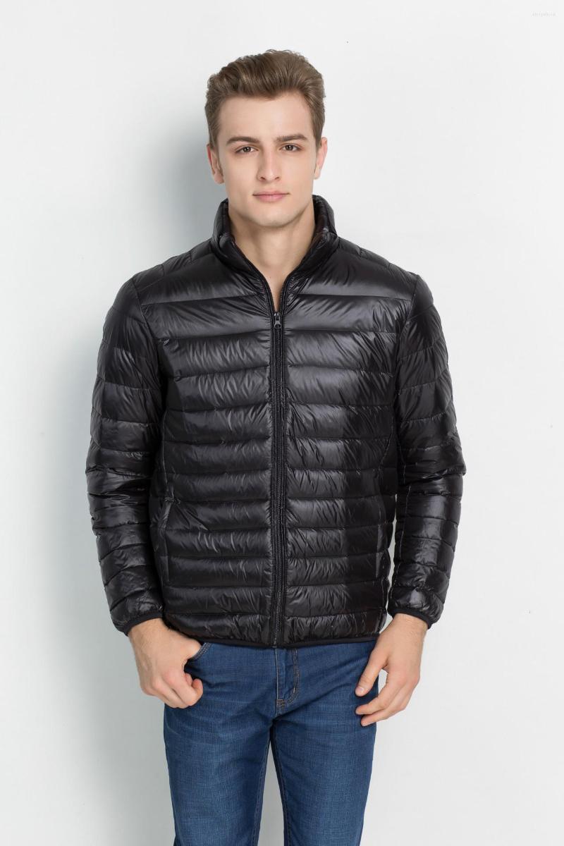 

Men' Down 2022 Lightweight Stand Collar Jacket High Quality Casual Coat, Black
