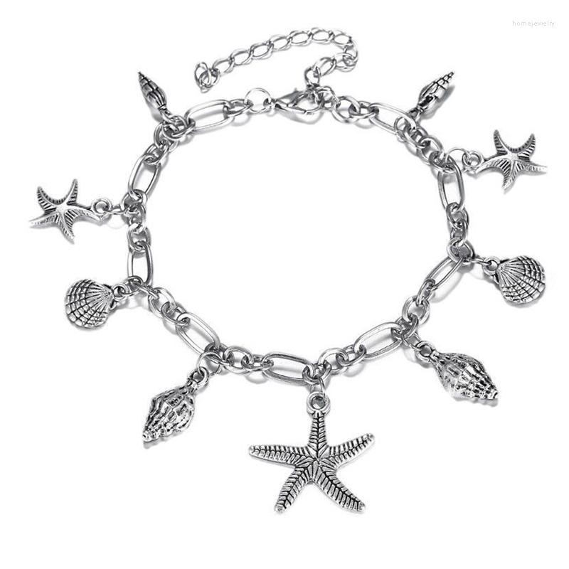 

Anklets Starfish Chain Ankle For Women Summer Bracelet Conch Shell Pendant Sandals Barefoot Beach Foot Jewelry 2022Trendy Accessory 3099