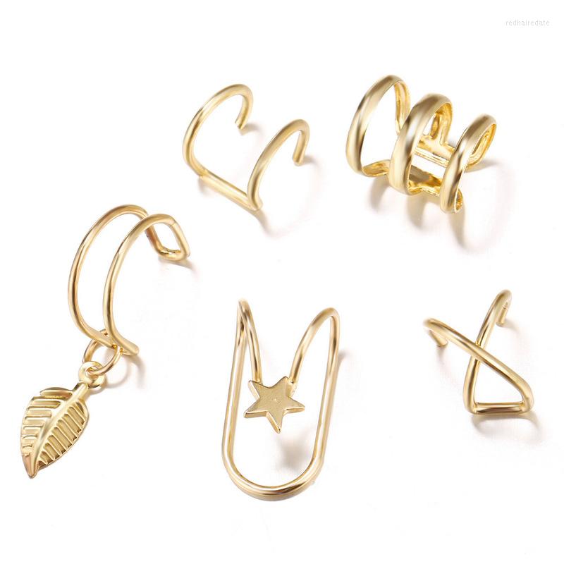 

Backs Earrings Fashion Ear Cuffs Leaf Clip For Women No Piercing Fake Cartilage Earring Cuff Jewerly Gift
