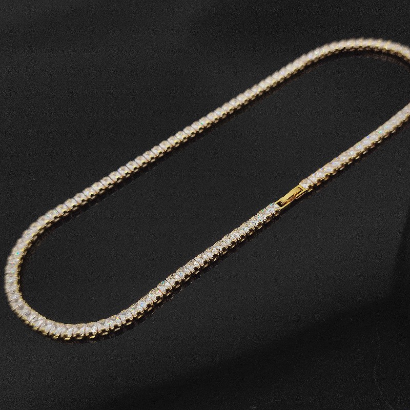 

luxury designer necklaces for women jewelry designers mens pendant unisex 18K Gold Plated stone chain gijoux charms diamond chains square zircon Hip hop necklace