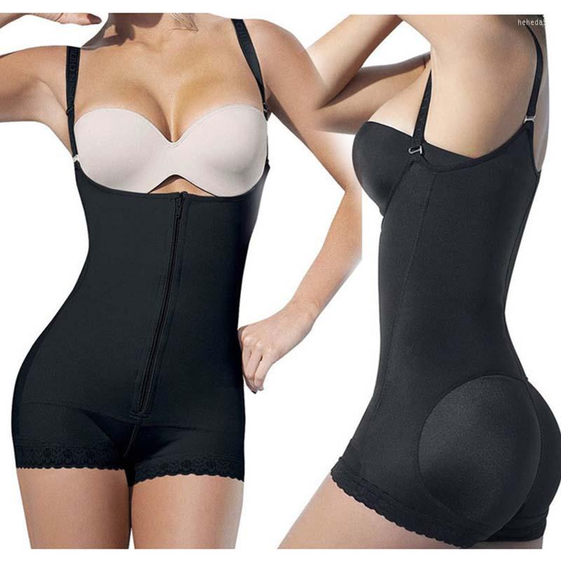 

Women's Shapers Latex Full Body Shaper BuLifter Modeling Waist Trainer Underbust Bodysuit Pulling Underwear Pants Zipper Slimming Shapewear, Black
