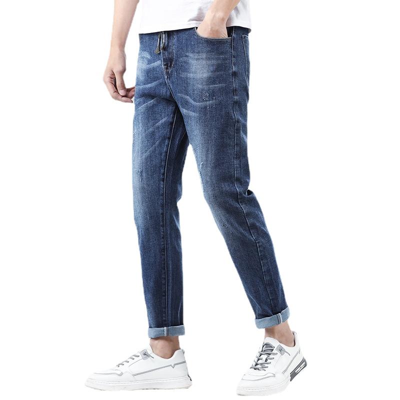 

Men's Jeans Men 2022 Blue Slim Straight Denim Pants Casual Fashion Trousers Full Length Cowboys Male Hombre