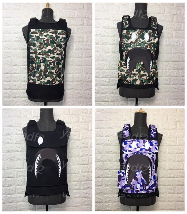 

Luxury Camouflage Vest Outdoor Motorcycle Leather Tactical Vests Mens Womens Fashion Street Hip Hop Tank Tops Protective Plate Car5771069, Black