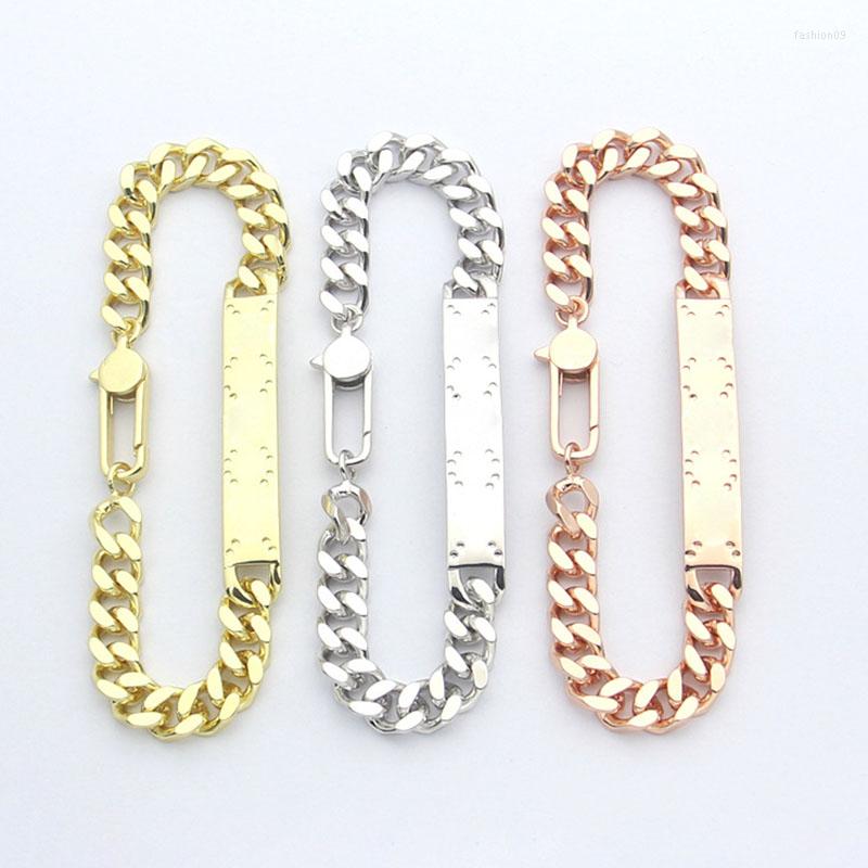 

Link Bracelets Women's Jewelry Bracelet Cuff 2022 Selling Stainless Steel Korea Wedding Gift Wholesale Chain Letter Style