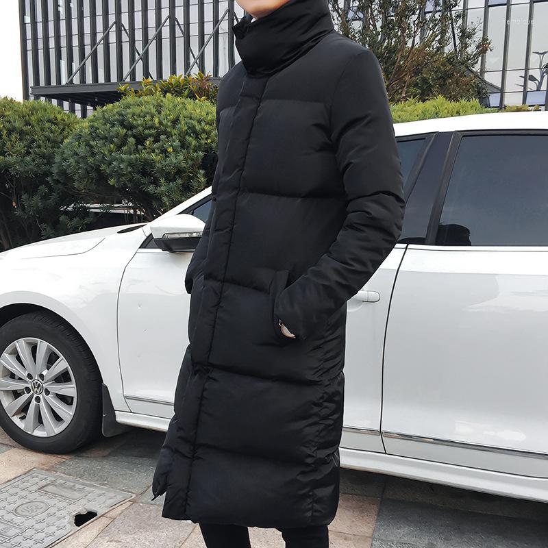 

Men's Down Fashion Thick Warm Slim Fit Male Overcoat Mens Long Jacket Coat Winter Solid Black Parkas Men Plus Size 4XL