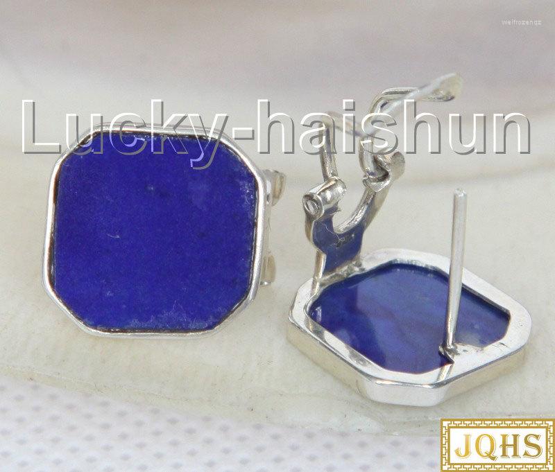 

Stud Earrings 14MM NATURAL SQUARE LAPIS LAZULI EARRING 925SS J10372