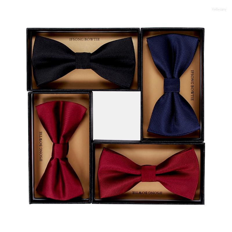 

Bow Ties 2022 Fashion Men's For Wedding Double Fabric Modern Bowtie Club Banquet Anniversary Butterfly Tie With Gift Box