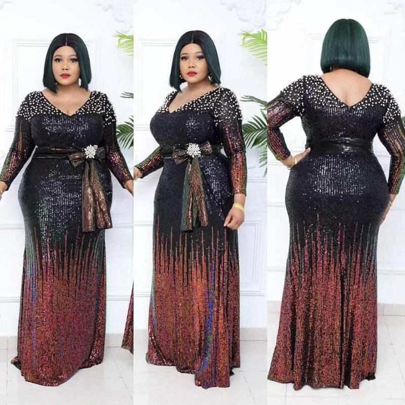 

Ethnic Clothing African Dashiki Sequins Beading Maxi Dress Belt Muslim Abaya Bazin Robe Gowns Africa Long Sexy Lady Traditional Hipster